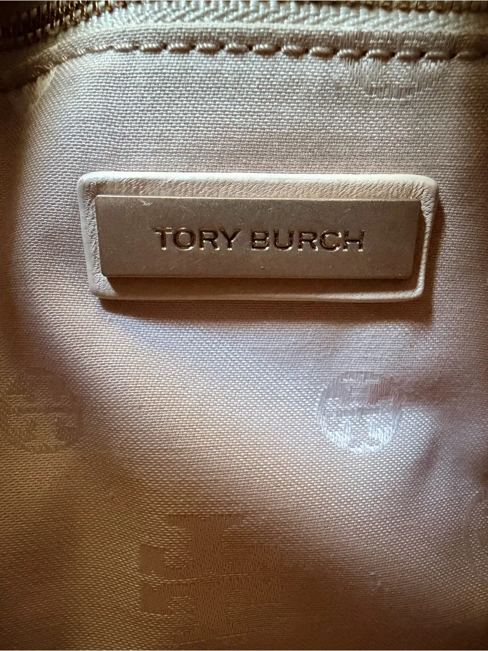 Tory Burch Pink, Taupe & Cream Quilted Chain Shoulder Bag